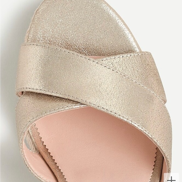 J Crew Jute wedge sandals in metallic leather, size 7 EUC - Picture 3 of 12